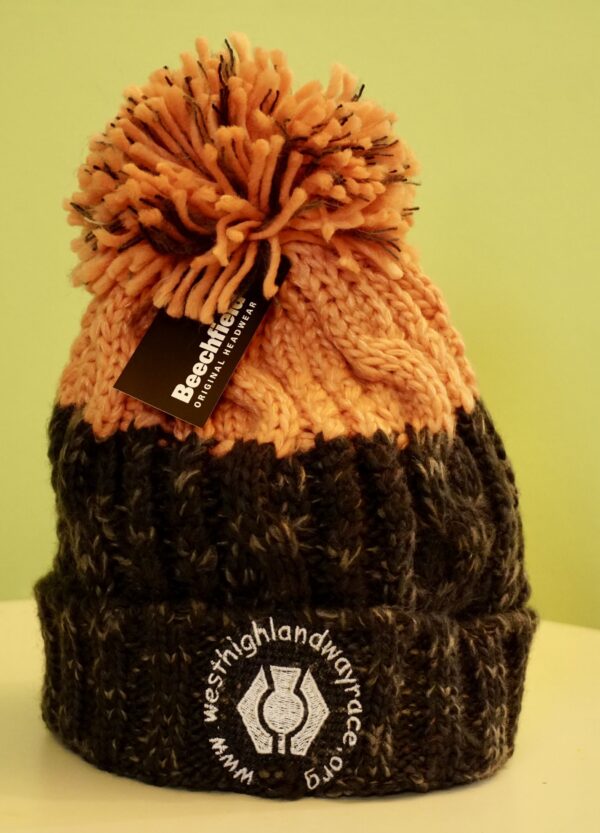 Multi Colour Adult West Highland Way Pom Pom Beanie Graphite/Blush