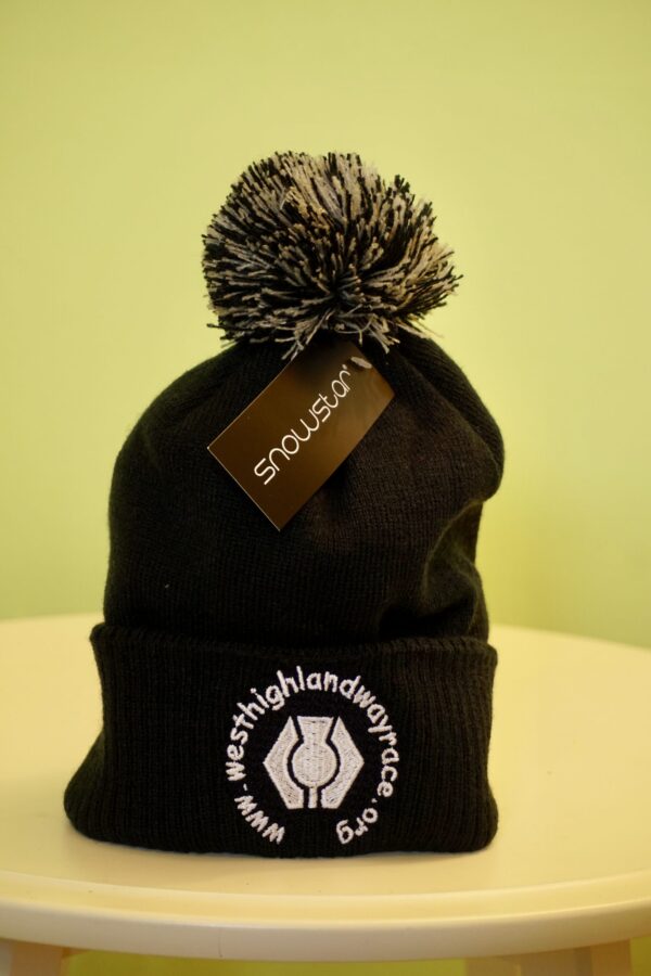 WHW CHILDREN’S POM POM BEANIE Navy/Grey - Image 2